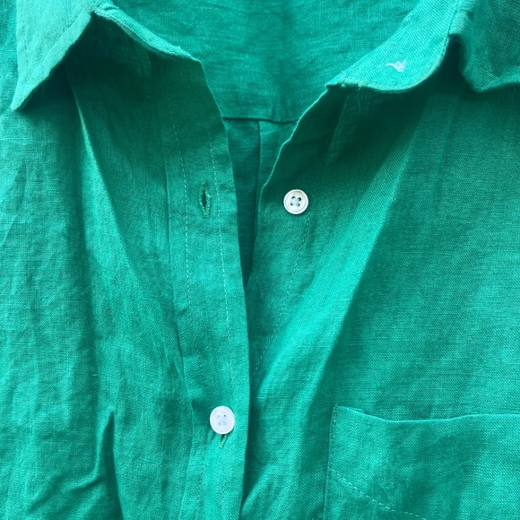 MONDAY Swimwear Monaco Linen Shirt in green small - Picture 3 of 11